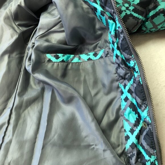 NWOT Fox Riders Teal, Grey, Black Winter Coat With Faux Fur Removable Collar - Picture 11 of 16